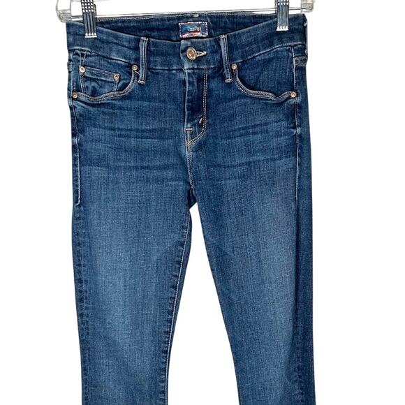 Mother Women's Looker Ankle Fray in Girl Crush Raw Hem Size 25 Blue Jeans Denim - Picture 2 of 7